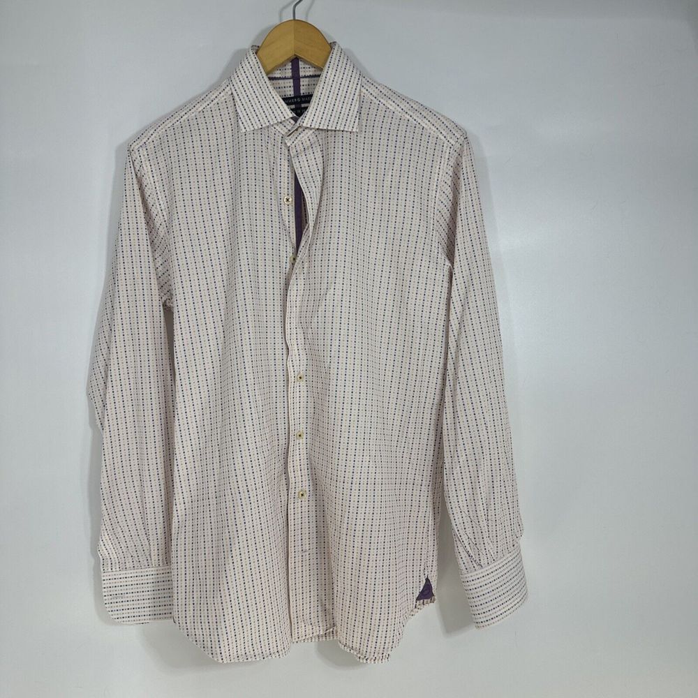 HAmmer Made Men's Dress‎ Shirt 38/15 Double roll cuff